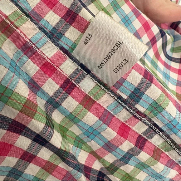 Peter Millar Cotton Plaid Button Down Shirt Size M - Picture 7 of 13